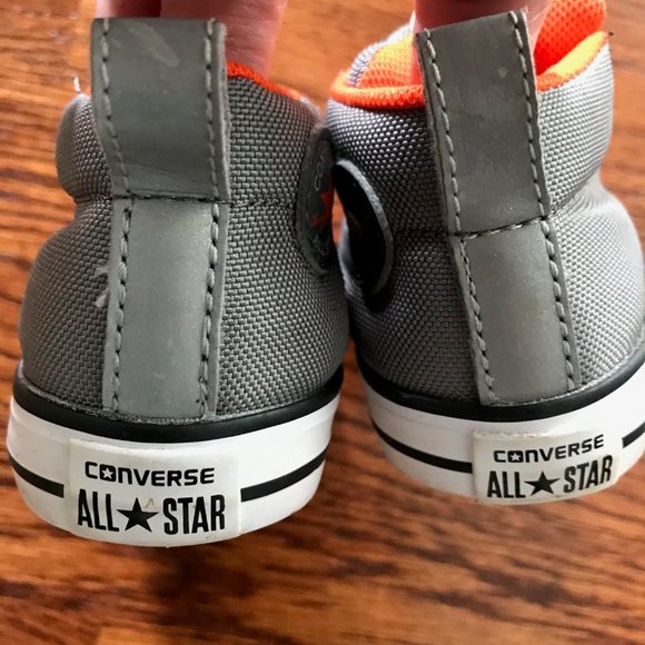 CONVERSE INFANT TODDLER SHOES SNEAKERS ALL STAR HI-TOP Sz 5 Color Gray EUC - Picture 4 of 6
